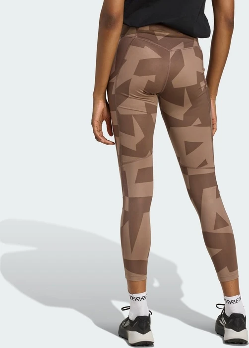 adidas Terrex Multi Printed Laufhose lang trace brown/earth strata (Damen)