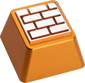 Zomoplus Keycap Battle City Ziegelwand, Aluminium, gold/weiß, 1 Taste