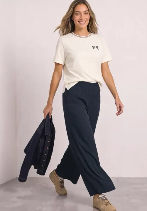 Street One High Waist Wide Leg Hose shadowed navy (Damen)