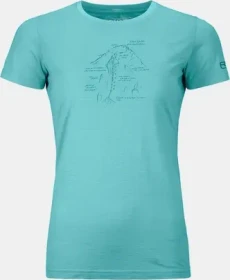 Ortovox 120 Tec Lafatscher Topo Funktionsshirt kurzarm ice waterfall (Damen)