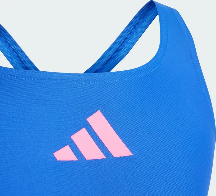 adidas Solid Small Logo Badeanzug royal blue/lucid pink (Junior)