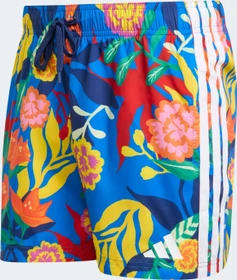adidas Mexicana Florals 3-Streifen Badeshorts glow blue/white (Herren)