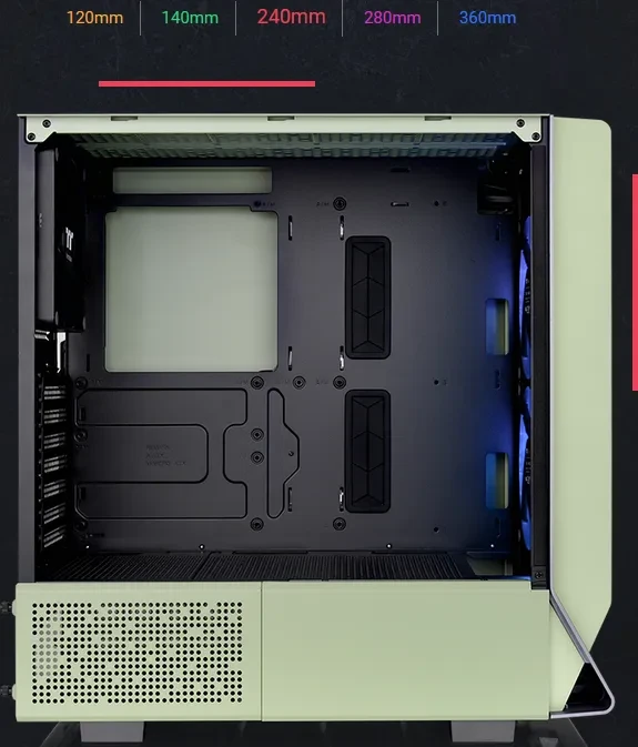 Thermaltake Ceres 300 TG ARGB Matcha Green, grün, Glasfenster
