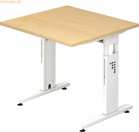 Hammerbacher Ergonomic O-Serie OS08/3/W Schreibtisch 80x80cm Ahorn/weiß