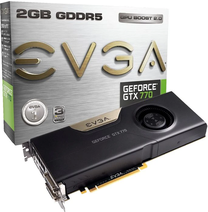 EVGA GeForce GTX 770 EVGA Cooler, 2GB GDDR5, 2x DVI, HDMI, DP
