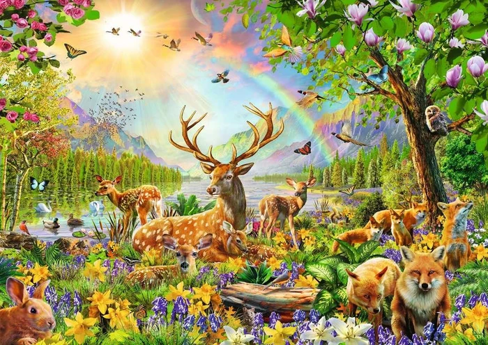 Ravensburger Puzzle Anmutige Hirschfamilie