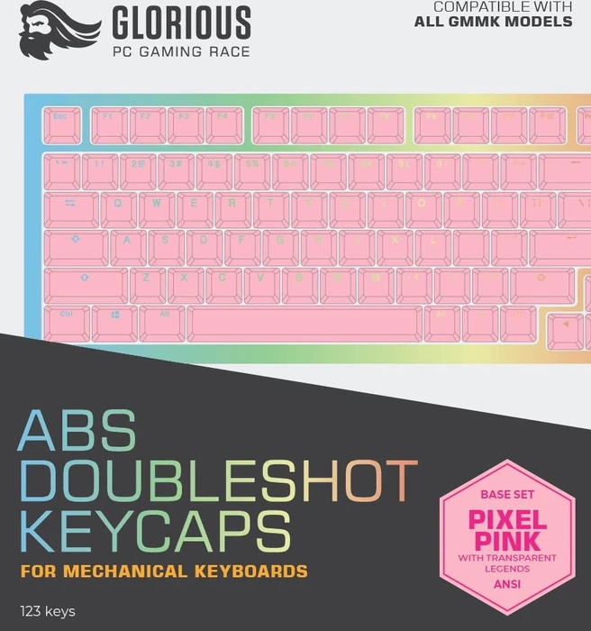 Glorious GMMK V2 USA Base Kit, Kunststoff (ABS) Double-Shot, rosa, 123 Tasten, ANSI-US