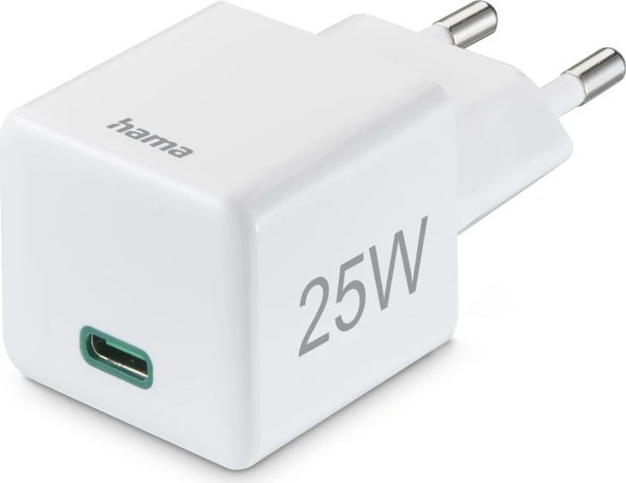 Hama Schnellladegerät USB-C PD/Qualcomm Mini-Ladegerät 25W weiß