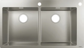 Hansgrohe S71 S712-F765 370/370 flächenbündig Doppelspüle edelstahl