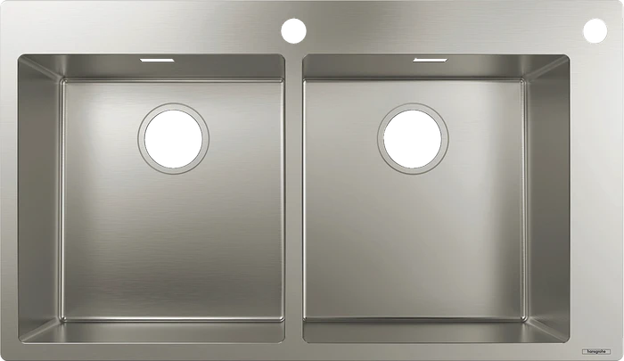 Hansgrohe S71 S712-F765 370/370 flächenbündig Doppelspüle edelstahl