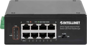 Intellinet Railmount Gigabit Switch, 8x RJ-45, 120W PoE+ (561624)