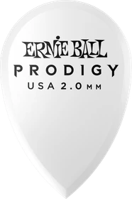 Ernie Ball White Teardrop Prodigy Pick, 2.0mm, 6-Pack