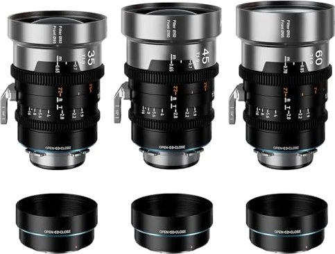Sirui IronStar 35/45/60mm T1.9 Full-Frame Anamorphot 1.5x Blue Flare Set für PL+EF Mount