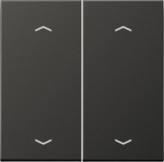 Jung Wippe 2fach, F10, mit Pfeilsymbolen, Aluminium lackiert, Serie LS, anthrazit