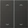 Jung Wippe 2fach, F10, mit Pfeilsymbolen, Aluminium lackiert, Serie LS, anthrazit (AL 102 P AN)