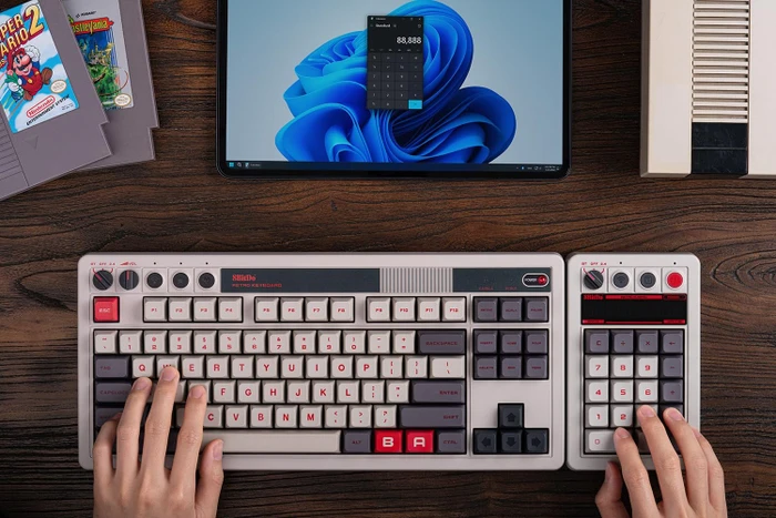 8BitDo Retro 18 Mechanical Numpad N Edition, schwarz/mehrfarbig/grau/weiß, Kailh Box V2 WHITE, hot-swap, USB-C/Bluetooth