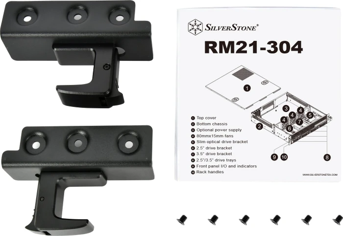 SilverStone RM21-304, Rackmount Storage, schwarz/grau, 2HE, ATX