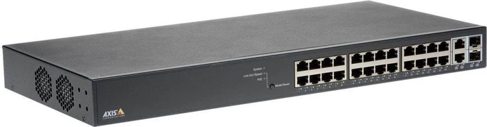 Axis Rackmount Gigabit Managed Switch, 24x RJ-45, 2x RJ-45/SFP, 370W PoE+