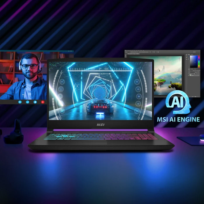 MSI Katana A15 AI B8VG-451, Black, Ryzen 7 8845HS, 16GB RAM, 512GB SSD, GeForce RTX 4060, DE
