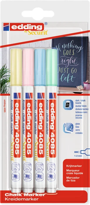 edding 4085 Kreidemarker pastell sortiert, 4er-Set