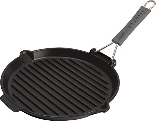 Zwilling Staub Grillpfanne mit Silikongriff rund 27cm schwarz