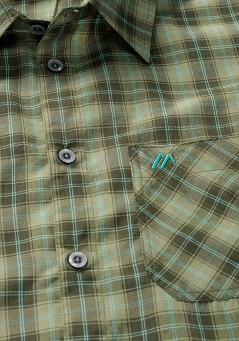 Maier Sports Claas Hemd langarm green check (Herren)