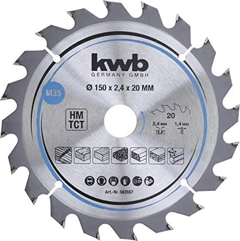 kwb M35 HM Kreissägeblatt 20Z, 150x1.4x20mm, 1 Stück