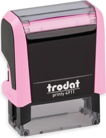 trodat printy 4911 4.0 Textstempel mit individueller Textplatte Pastell Edition, 38x14mm, schwarz/pastellrosa