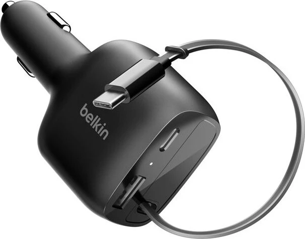 Belkin Kfz-Ladegerät mit einziehbarem Kabel 75W schwarz