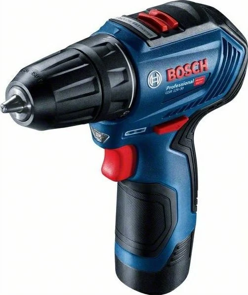 Bosch Professional GSR 12V-30 Akku-Bohrschrauber inkl. Koffer + 2 Akkus 2.0Ah