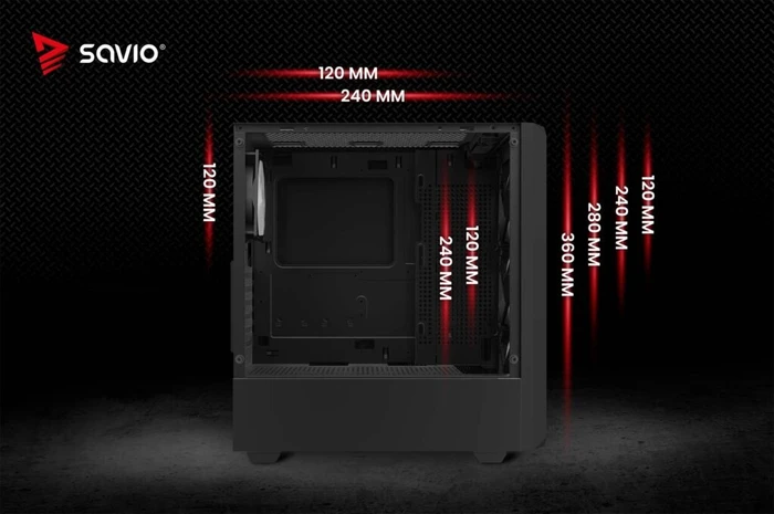 Savio Noctis Glass RGB X1, Glasfenster