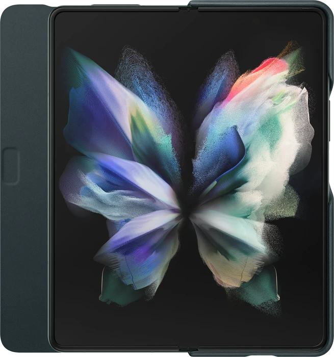 Samsung Leather Flip Cover für Galaxy Z Fold 3 5G grün