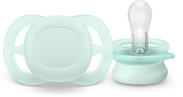 Philips Avent SCF075/02 ultra start Beruhigungsschnuller, 0-2M, Silikon, blau/grün, 2 Stück