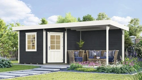 Weka 213 B 593x298cm Gartenhaus anthrazit
