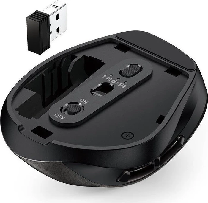 Genius Ergo 9000S Wireless Bluetooth Mini Ergo Silent Mouse Champagne Titanium, USB/Bluetooth