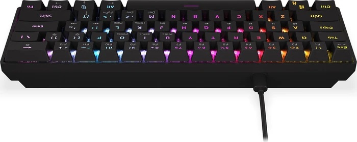 Krux Qara 60%, schwarz, LEDs RGB, Outemu Red, USB, US