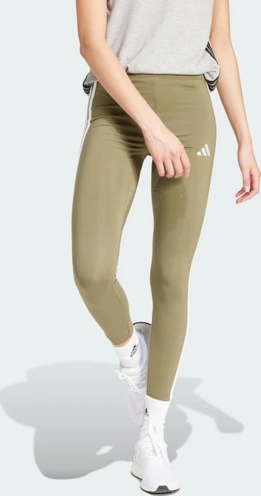 adidas Essentials 3-Streifen Cotton Leggings Hose lang olive strata/white (Damen)