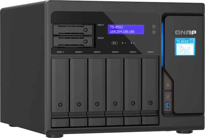 QNAP QuTS hero Turbo Station TS-855X-8G, 8GB RAM, 1x RJ-45 10GBase-T, 2x RJ-45 2.5GBase-T