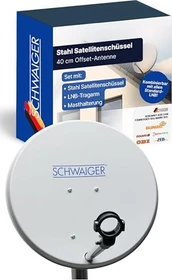 Schwaiger Stahl Offset Antenne (Ø 42 cm) grau