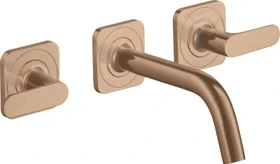 Hansgrohe Axor Citterio M 3-Loch Waschbeckenarmatur mit Hebelgriffen 166mm brushed red gold