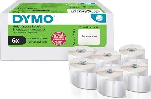 Dymo Mehrzweck-Etiketten LabelWriter, 54x70mm, weiß, 6er-Pack (1920 Etiketten)