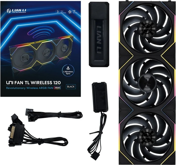Lian Li Uni Fan TL Wireless 120 RGB, schwarz, LED-Steuerung, 120mm, 3er-Pack