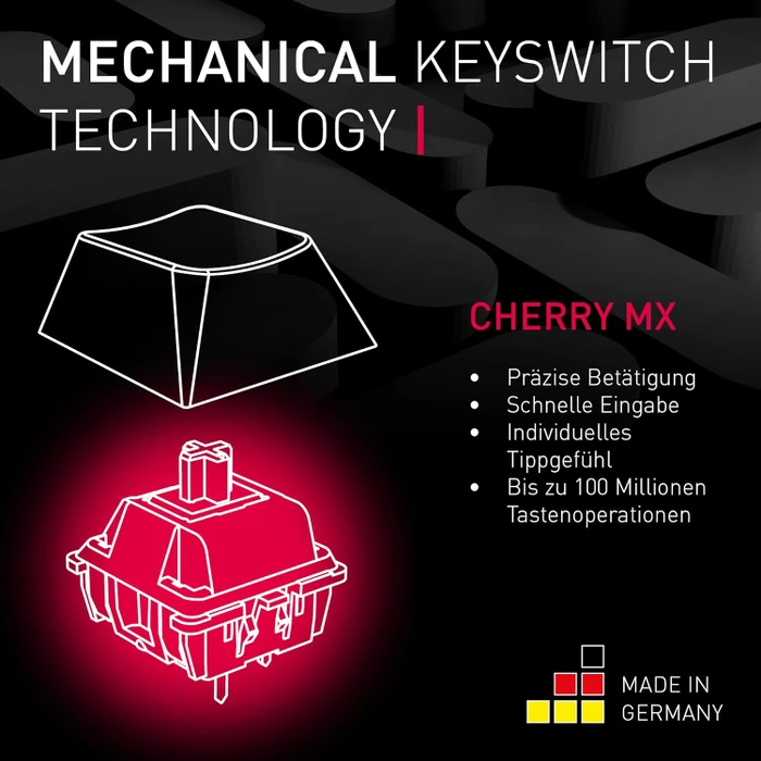 Cherry MX Board 3.0 S Wireless, schwarz, MX2A RGB RED, USB/Bluetooth, DE