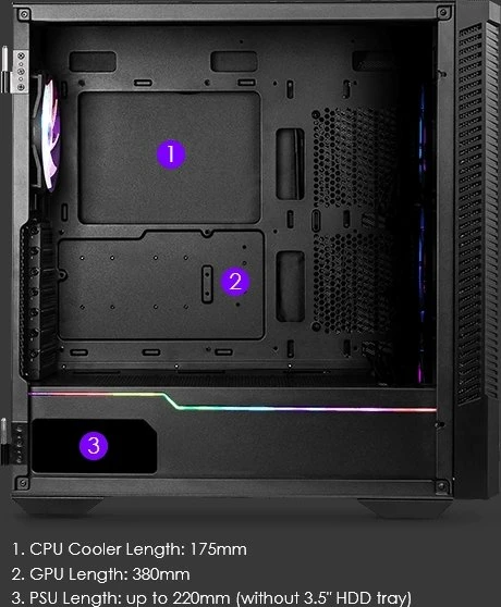 MSI MPG Velox 100R, Glasfenster
