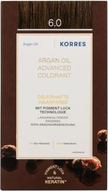 Korres Argan Oil Permanent Hair Colorant Haarfarbe 6.0 dunkelblond