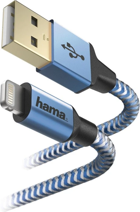 Hama Lade-/Datenkabel Reflective Lightning/USB-A 1.5m blau