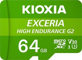 KIOXIA EXCERIA HIGH ENDURANCE G2 R100/W50 64GB Kit, UHS-I U3, A1, Class 10