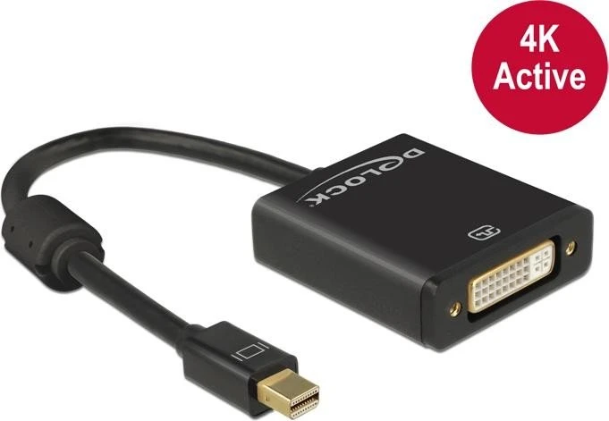 DeLOCK Mini DisplayPort 1.2 [Stecker]/DVI [Buchse] Adapterkabel, aktiv, schwarz