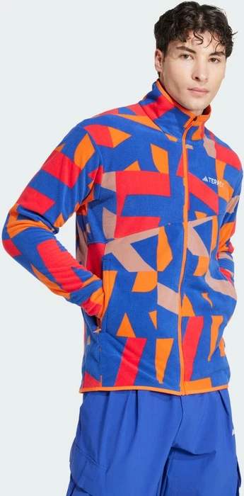 adidas Terrex Multi Printed Fleece Jacke warm clay/semi lucid blue (Herren)