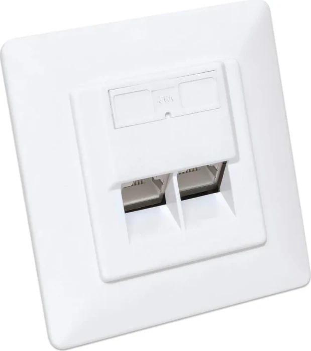 Intellinet 2-Port Cat6a 10G RJ45-Netzwerkdose, geschirmt